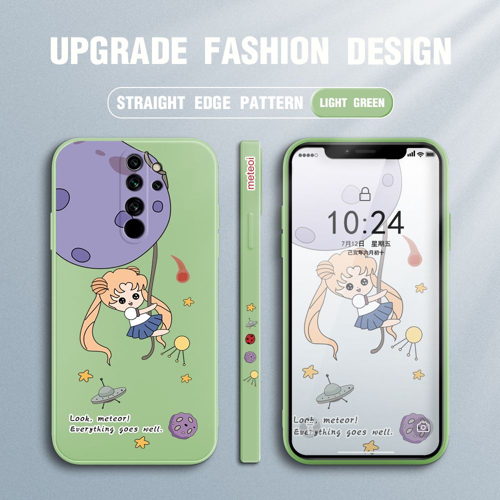 UCUC for Redmi Note8 Pro Back Cover Beauty Warrior Ultra Thin Soft Luxury Square Multicolor Liquid Silicone Phone Case