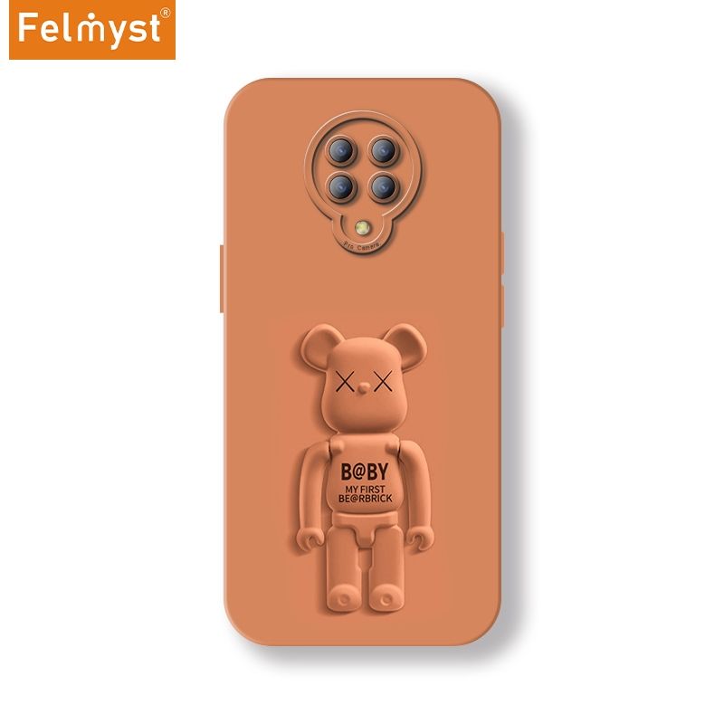Bearbrick For Xiaomi Redmi K30 Pro Back Mobile Phone Holder Case XX Be@rbrick Simple Luxury Mens Girls Liquid Silicone Protect Lens Shockproof Full Soft Cover