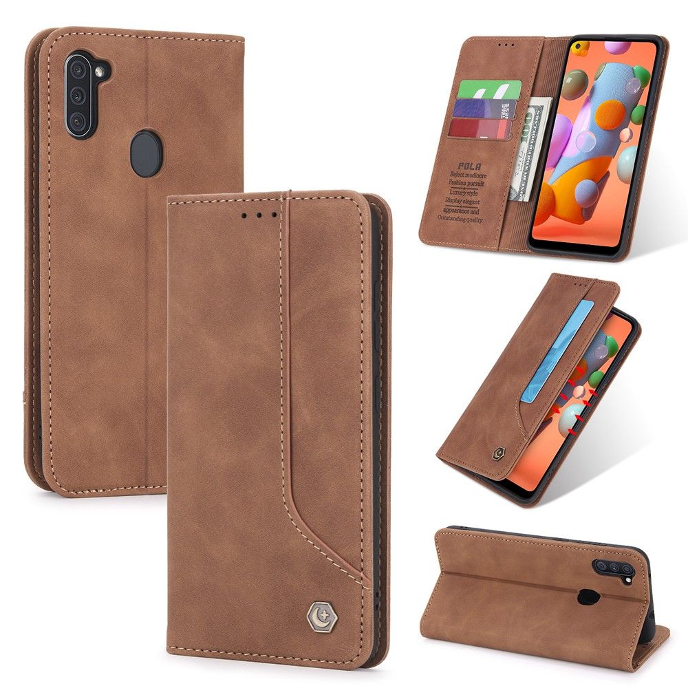 For Samsung Galaxy M12 / A10 M10 / A11 M11 / M51 M31S M31 M30S Strong Magnetic Flip Phone Case Retro Classic Card Slot Wallet