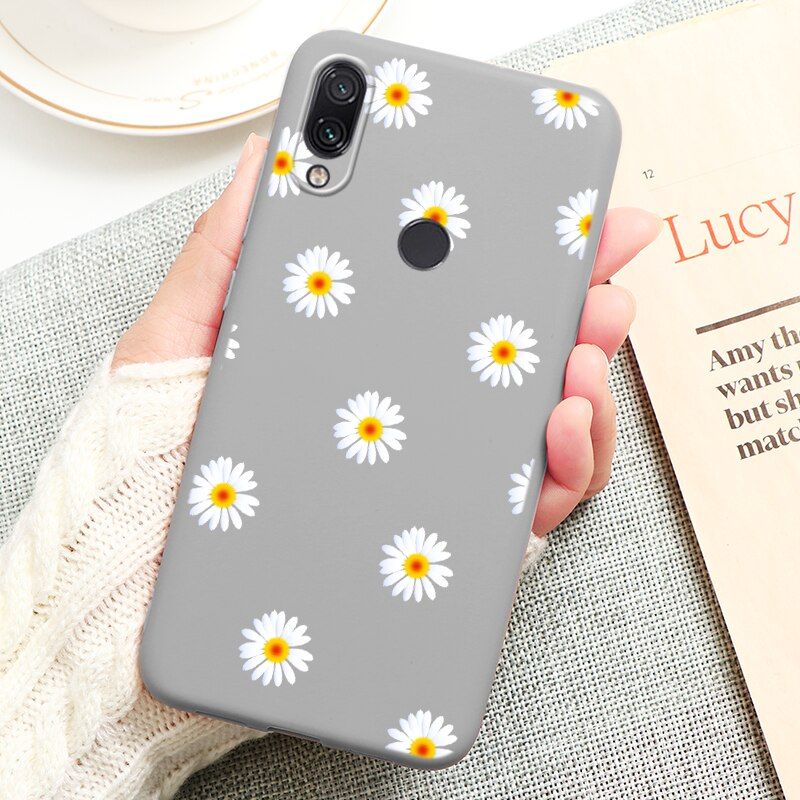 For Xiaomi Redmi Note 7 Case Cover TPU Silicone Flower Heart Back Cover For Redmi Note 7Pro Note7 6.3\" Fashion Dragon Case Shell