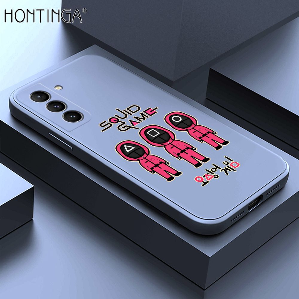 Hontinga for Samsung Galaxy S21 Plus 5G Case Trend Cartoon Korean Squid Phone Cover Liquid Silicone Case Phone Protective Case