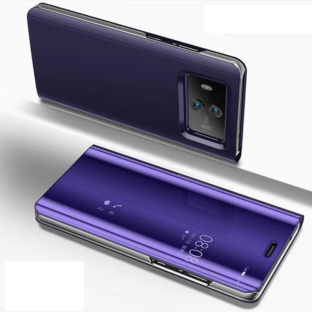 For Huawei Mate 10 Mirror Plating Hard PC -PU Leather Translucent Standing View Case Cover