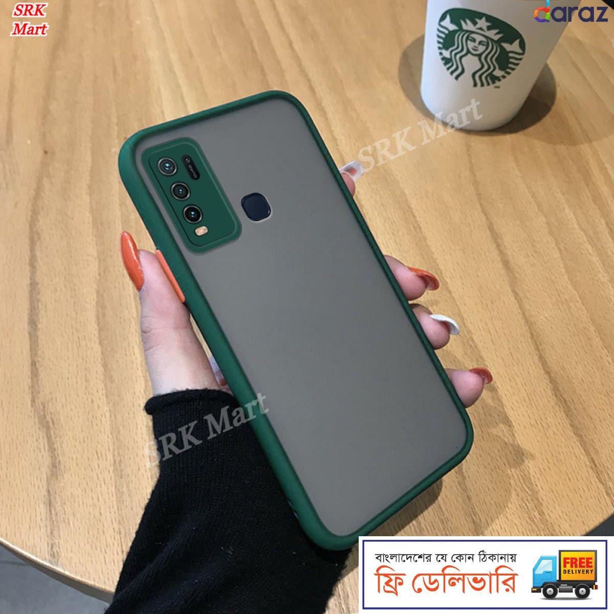 Vivo Y50 / Vivo Y30 / Vivo Y30i - j SRK Mart Bumper cover Frosted Shockproof Protection Casing Hard Phone Case Matte Back Cover