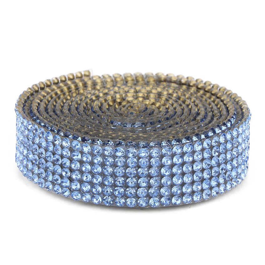 Applique Banding 1m Rhinestone Crystal Glass Mesh Iron-On Wedding Dress Shoes Trim