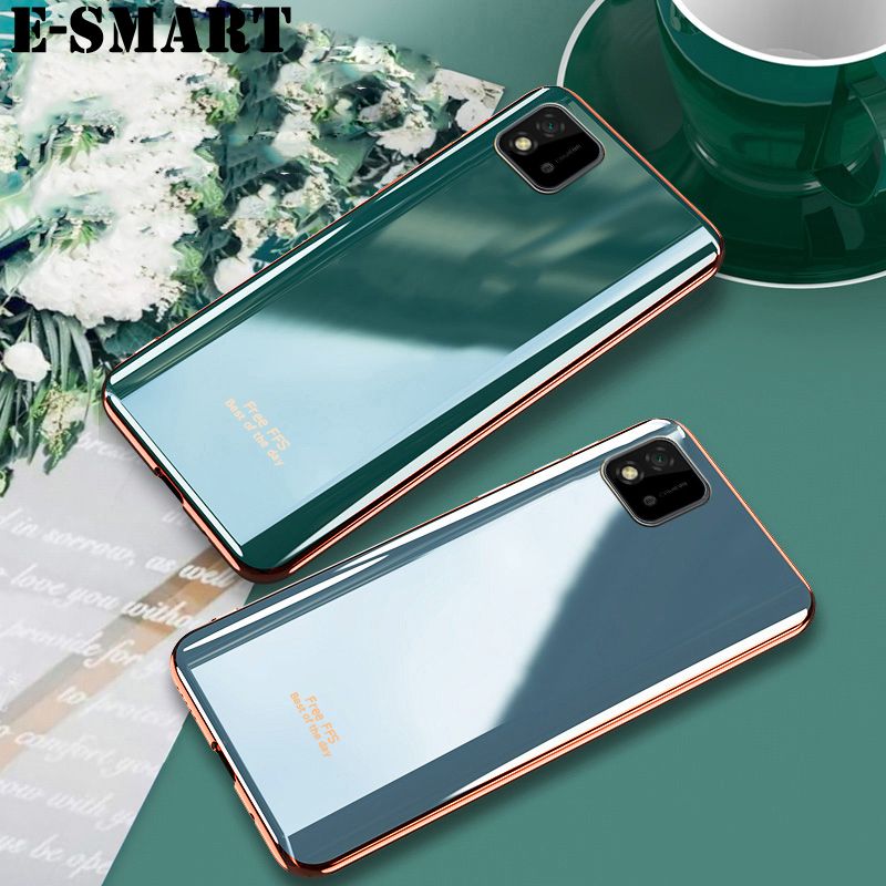 Phone Case Realme C20 Back Cover Silicone Soft Cases Electroplated Avocado Green Glitter Full Protector Phone Cases Realme C20 Case
