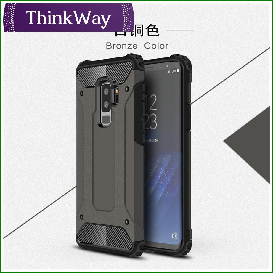 Phone Case Steel Helmet Soft Silicone Bumper + Hard PC Back Cover 2 Layer Hybrid Protective Case For Samsung Note9 & J2 Core/J260