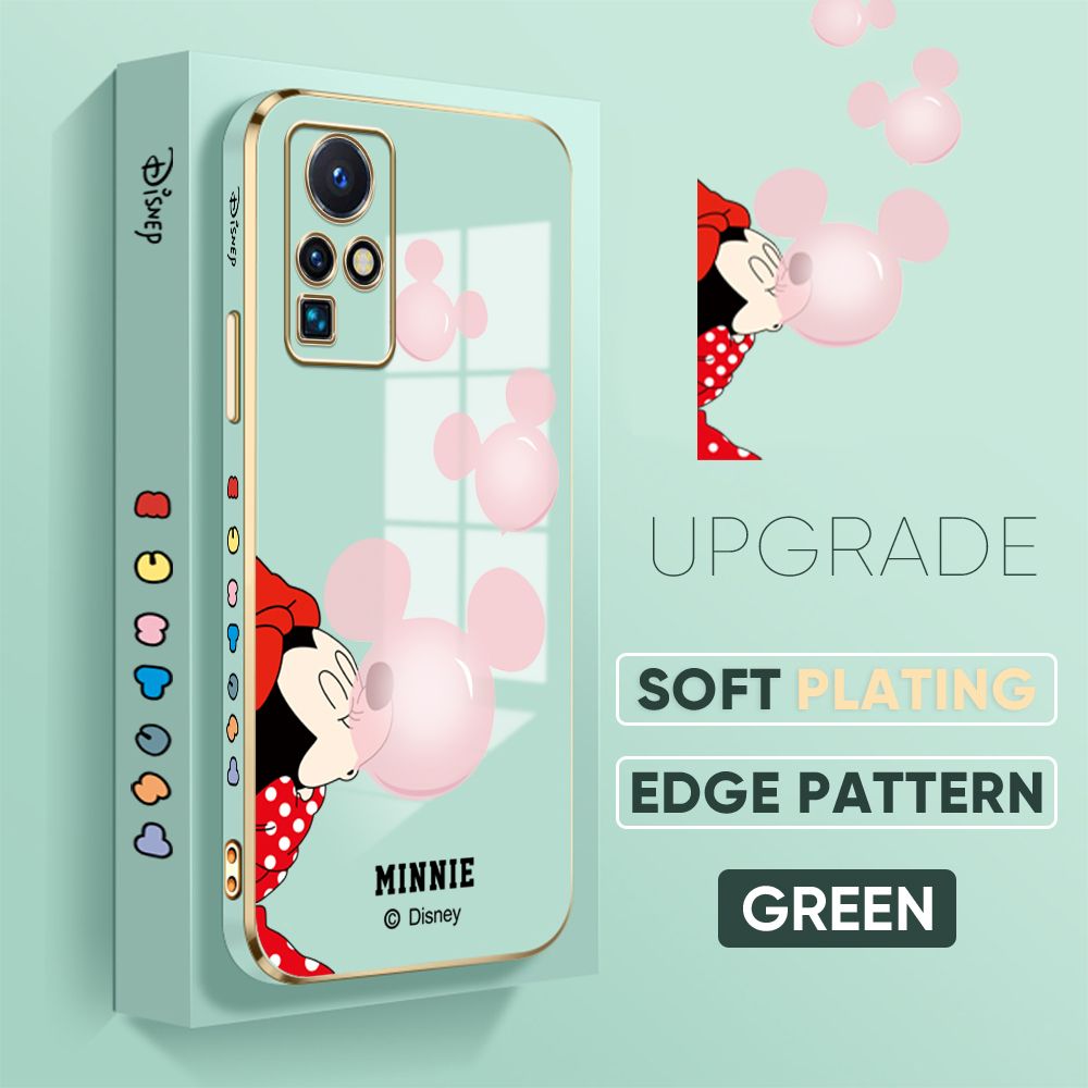 Jizetin (Free Lanyard) Infinix Zero X Neo Back Cover Bubble Mouse Luxury 6D Plating Case Side Pattern Soft Silicone Square Phone Cases