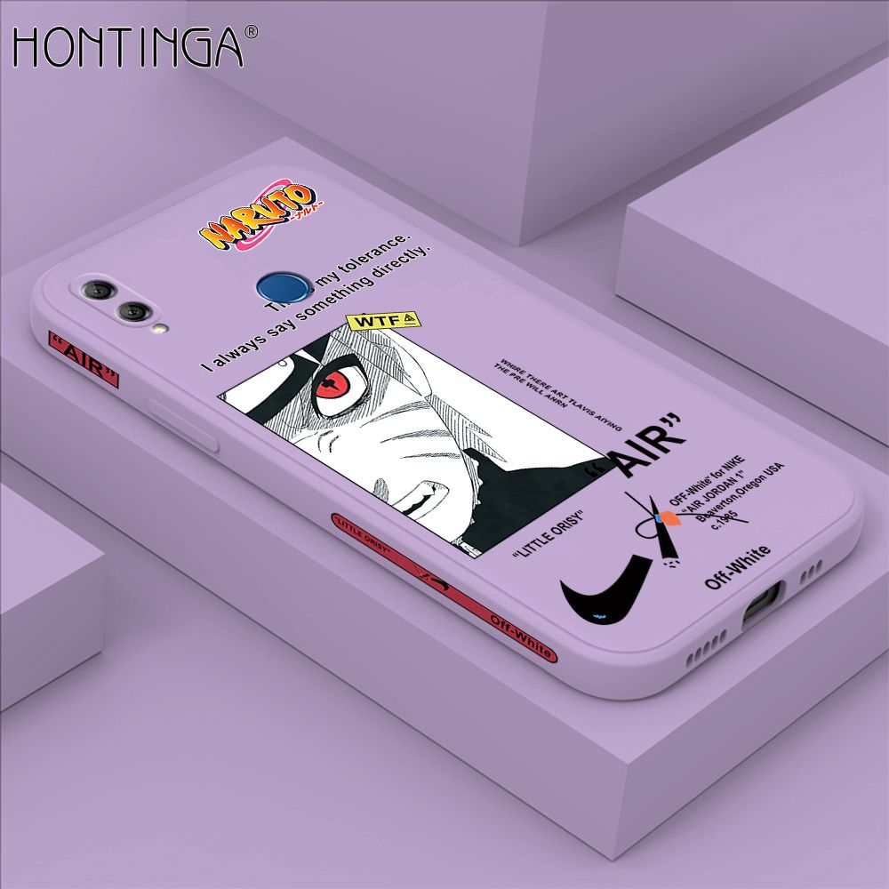 Hontinga for Honor 8X MAX Case Side Design New Anime Naruto for Boys Back Cover Soft Square Edge Pattern Liquid Silicone Trend Phone Cases