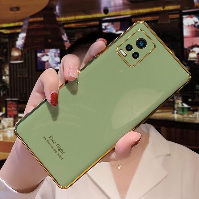 Luxury Solid Color 6D Plating Case for VIVO V20 V20 Pro VIVO V21 Soft Silicone TPU Glossy Shockproof Cover for VIVO V20 V20Pro V21 V 21