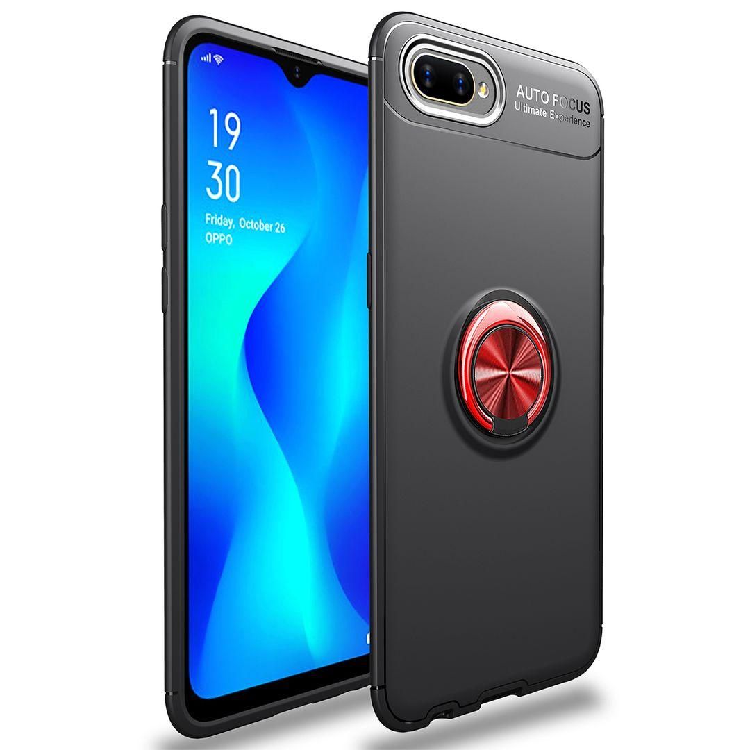 For OPPO Realme C2 360 Degree Rotating Ring Clip Holder Case (Compatible with Magnetic Car Mount) Resilient TPU Drop Protection Armor Protective Case Cover
