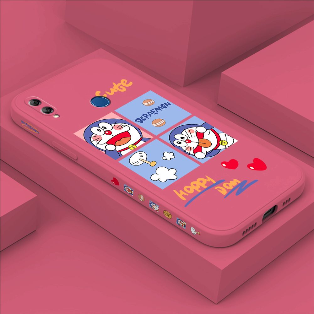 Hontinga for Honor 8X MAX Case Side Design Cartoon Cute Cat Back Cover Soft Square Edge Pattern Liquid Silicone Trend Phone Cases