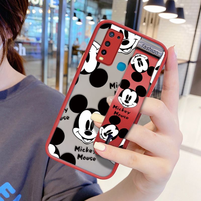 UCUC for Vivo Y30I Wrist Strap Case Cute Mouse Avatar Wristband Printing Cover Shockproof Ultra Thin Phone Case