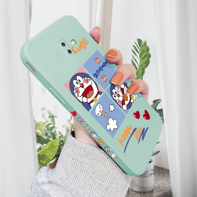 AMORVOR for Samsung Galaxy J6 Prime Back Cover Cute Happy Cartoon Side design Soft Case Multicolor Liquid Silicone Phone Cases
