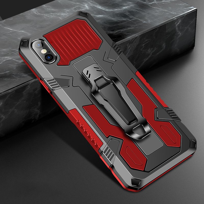 Shockproof Phone Case For iPhone X / iPhone Xs Rugged Armor Aluminum Magnetic Stand Metal Anti-fall Cover
