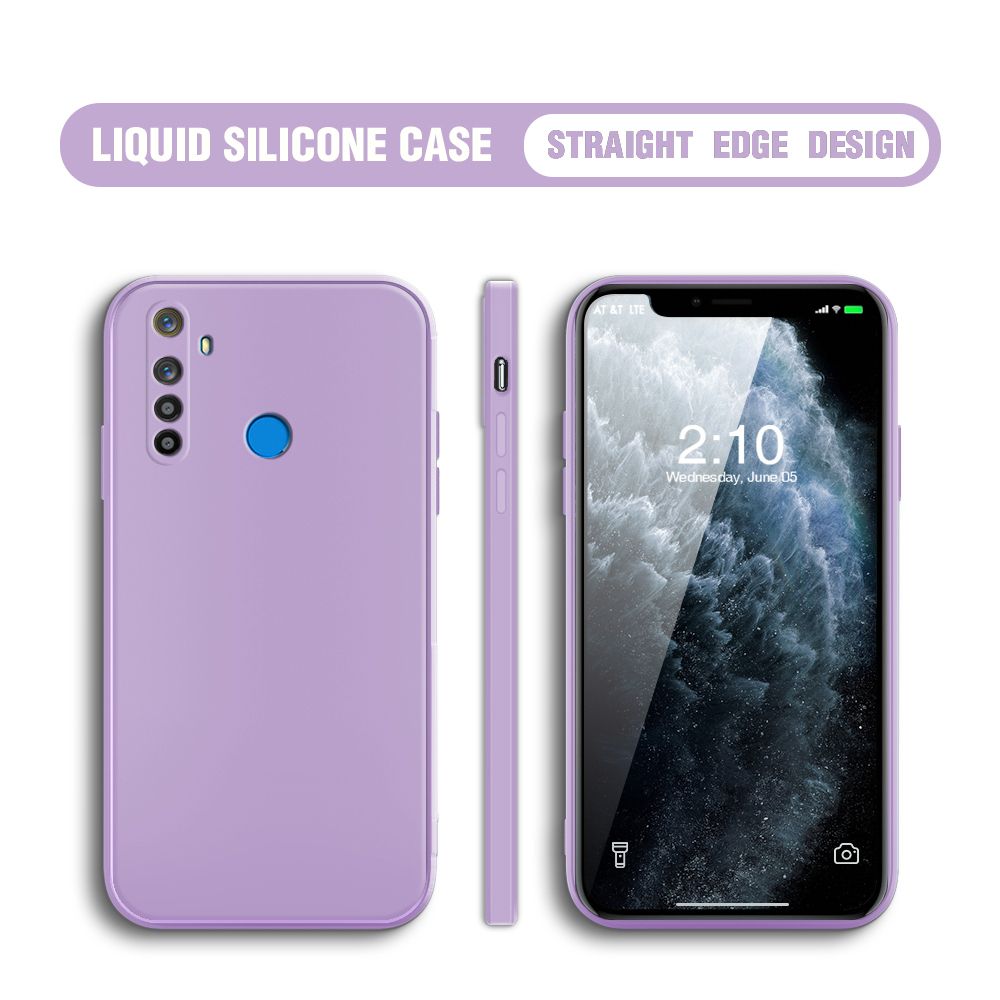 BILI for Realme 5S Back Cover Ultra Thin Soft Luxury Square Multicolor Liquid Silicone Phone Case