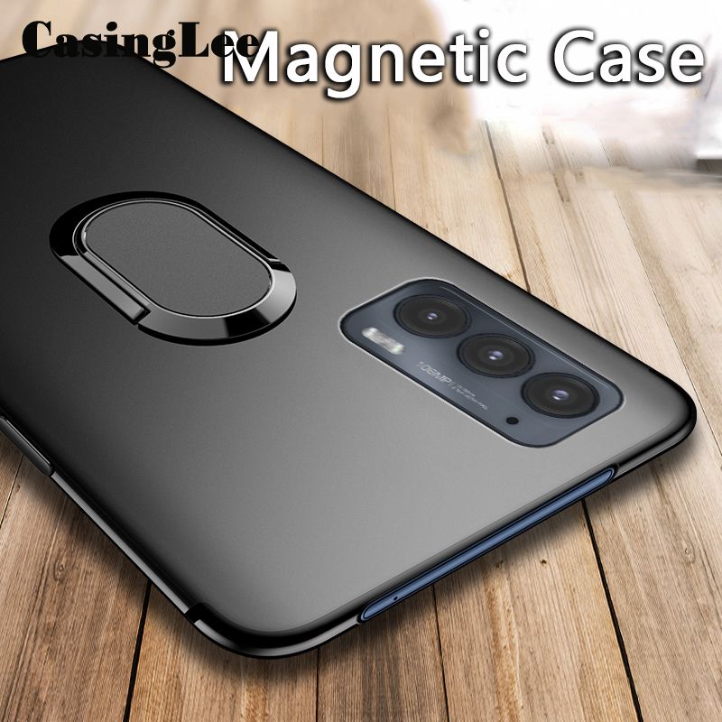 Casinglee For Motorola Edge 20 Case Soft matte full Protector Shockproof Car Magnetic Holder Ring Phone Cover Moto Edge 20 Phone cases For girls and Boys