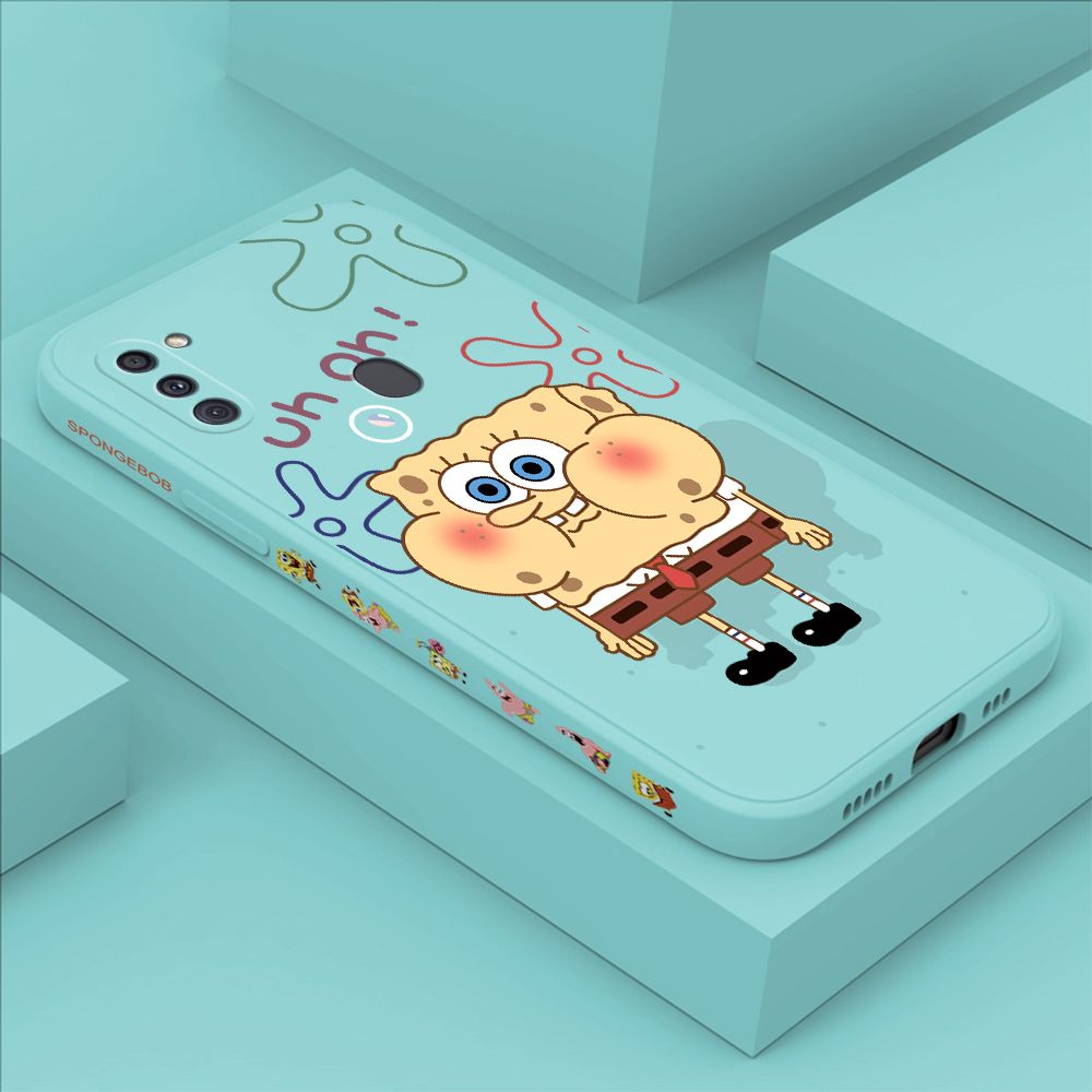 ZeroQiQi for Samsung A11 Case Cartoon Anime Side Printing Cases Soft Liquid Silicone Phone Cover