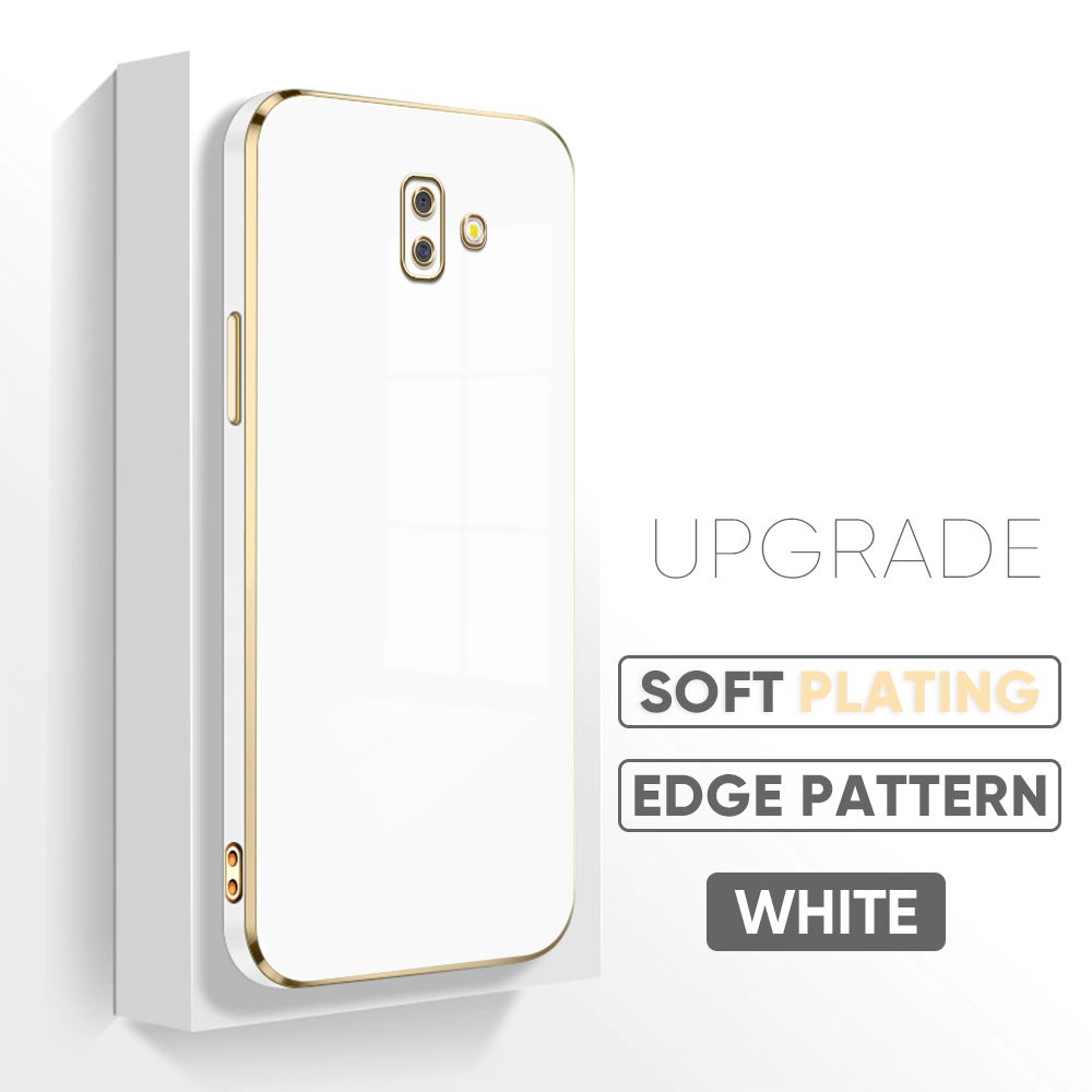 TA for Samsung J6 Plus 2018 / J6 Prime Back Cover + Free Lanyard Luxury 6D Plating Case Side Pattern Soft Silicone Square Mobile Phone Cases