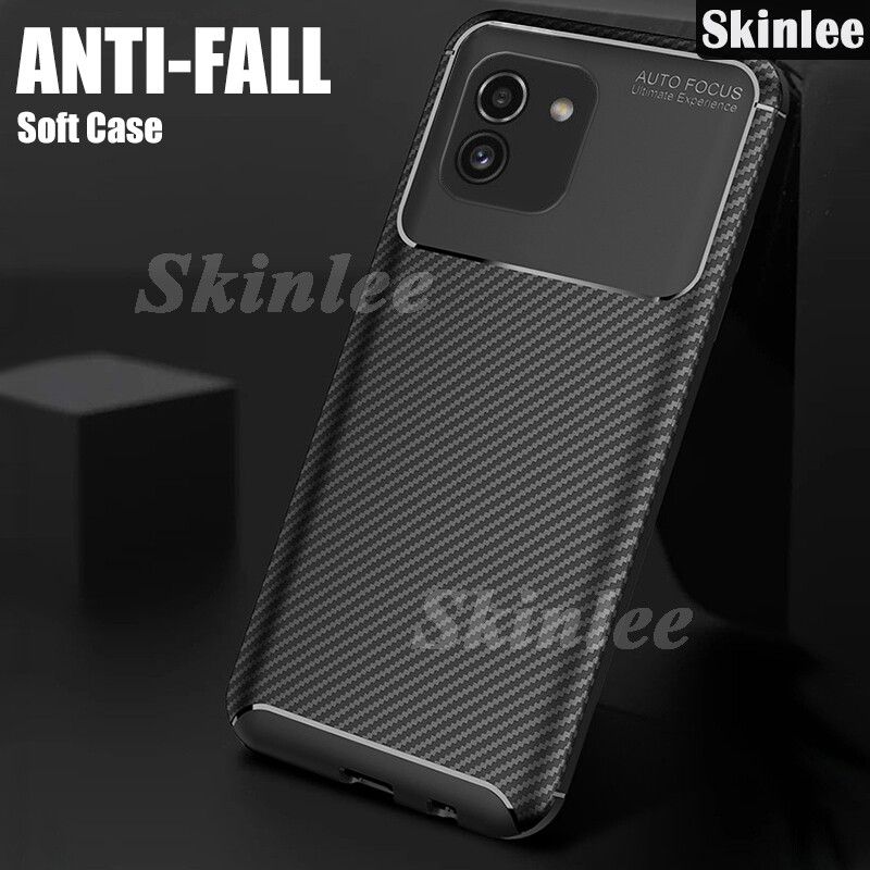 Phone Case Samsung Galaxy A03 Shockproof Soft Carbon Fiber Design Heat Dissipation All Inclusive Ultra-thin Soft Cover for Samsung A03 Back Cover Wire Drawing Cases