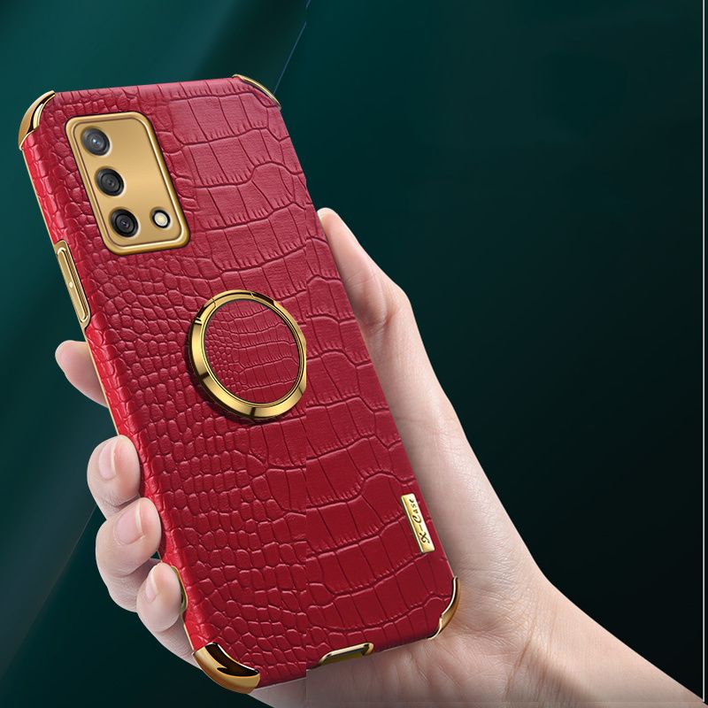 Phone Case OPPO A95 4G Back Cover Crocodile Pattern Leather Cases Soft Cover Ring Stand Holder Cover OPPO A95 4G Case