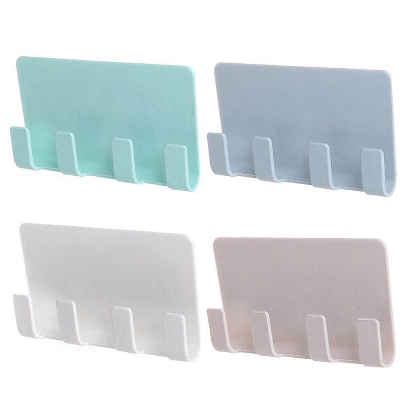 Paste Style Toothbrush Rack Mobile Phone Charging Bracket Cradle Wall 4 Hook Cell Phone Charging Holder Storage Hanger brand new and good quality