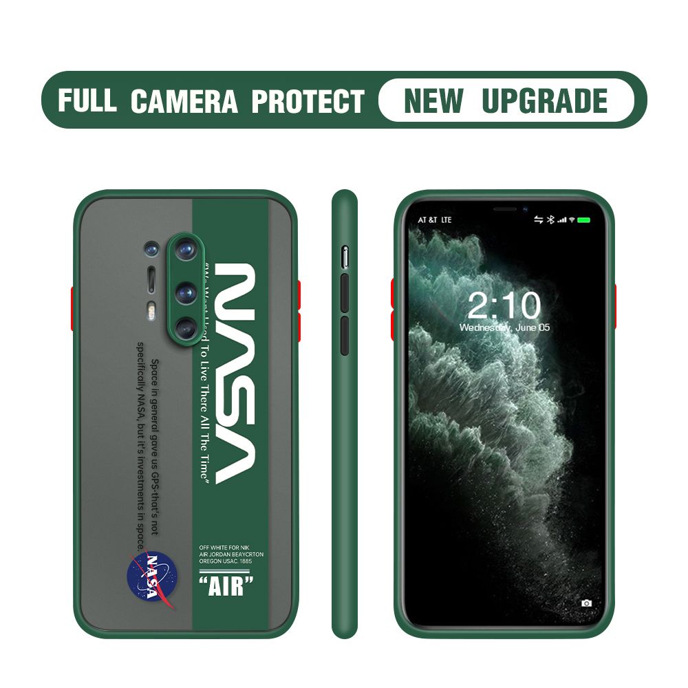 Hontinga for OnePlus 8 Pro Case Astronaut Space Logo Cases Edge Frosted Transparent Phone Cover
