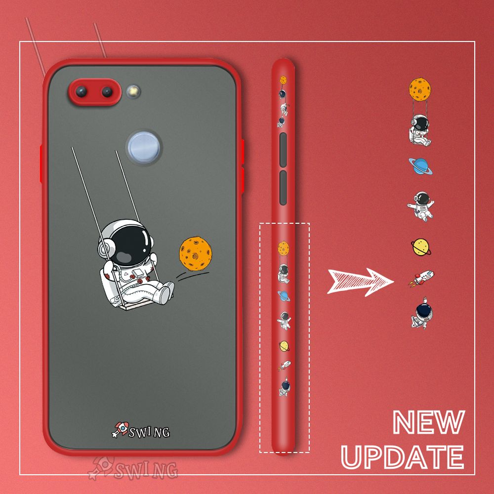 UCUC for Redmi 6 Back Cover Swing Astronaut Side Printed Design Phone Case Ultra Thin Frosted Cover Shockproof Phone Cover