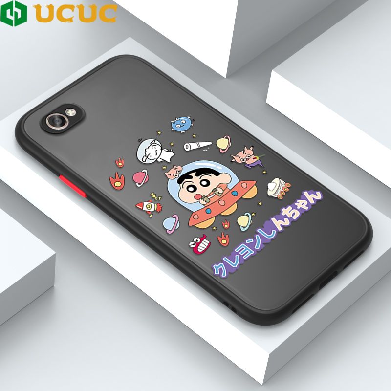 UCUC for Vivo X9 / X9S / V5 Plus Back Cover Spaceship Shinchan Frosted Transparent Hard Phone Case Thin Shockproof Full Cover Camera Protect Case