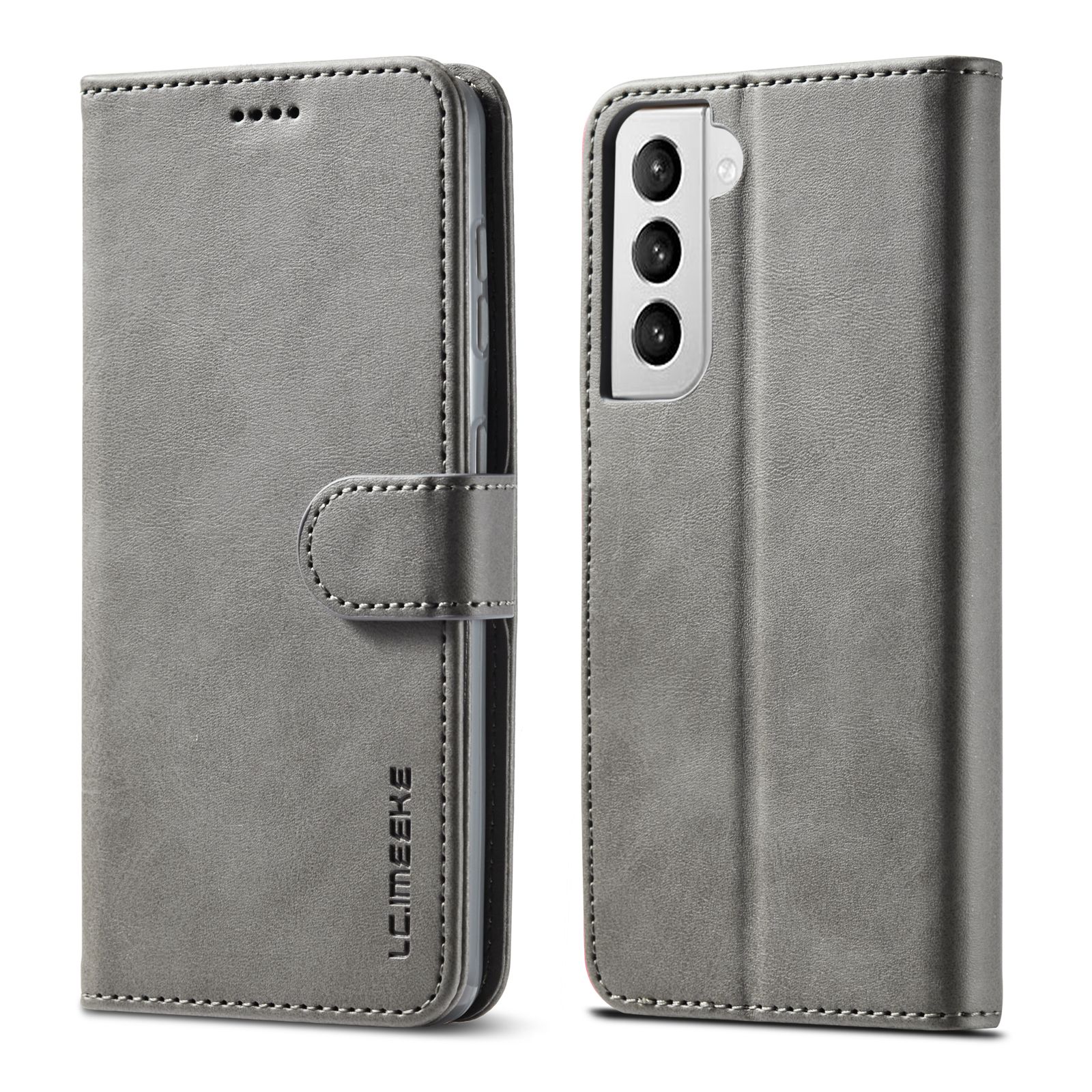 For Samsung Galaxy S21 Plus 5G Phone Case PU Leather Magnetic Card Holder Case Shockproof TPU Inner Flip Stand Cover