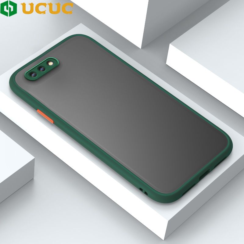 UCUC for OPPO A12E / A3S / Realme C1 Back Cover Colour Frosted Transparent Hard Phone Case Thin Shockproof Full Cover Camera Protect Case