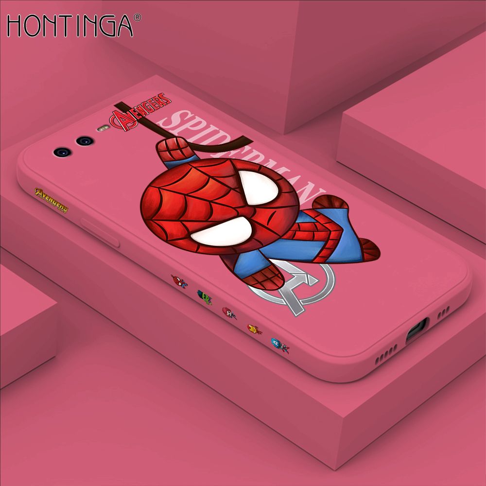 Hontinga for Huawei P10 Plus Case Side Design Cartoon Little Spider Back Cover Soft Square Edge Pattern Liquid Silicone Trend Phone Cases