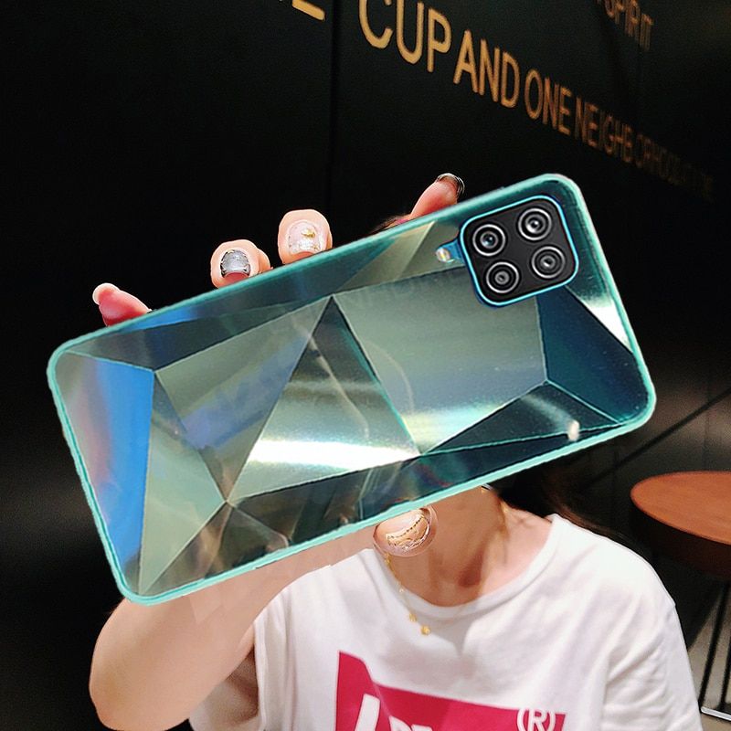 3D Mirror Diamond Soft Case For Samsung Galaxy A12 A02s A32 A42 A52 A72 A02 S A 12 32 42 5G Prism Laser Gradient TPU Back Cover