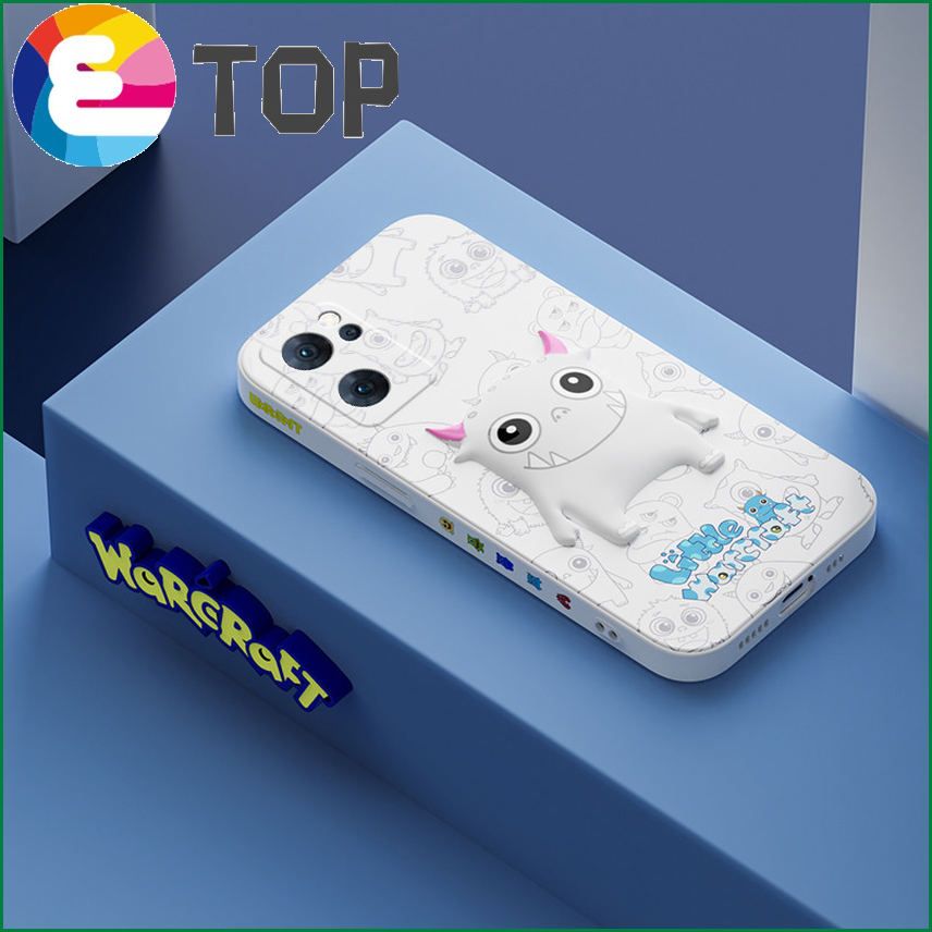 Suitable for opporeno7 mobile phone shell new three-dimensional little monster reno7pro shell opop cute cartoon tide