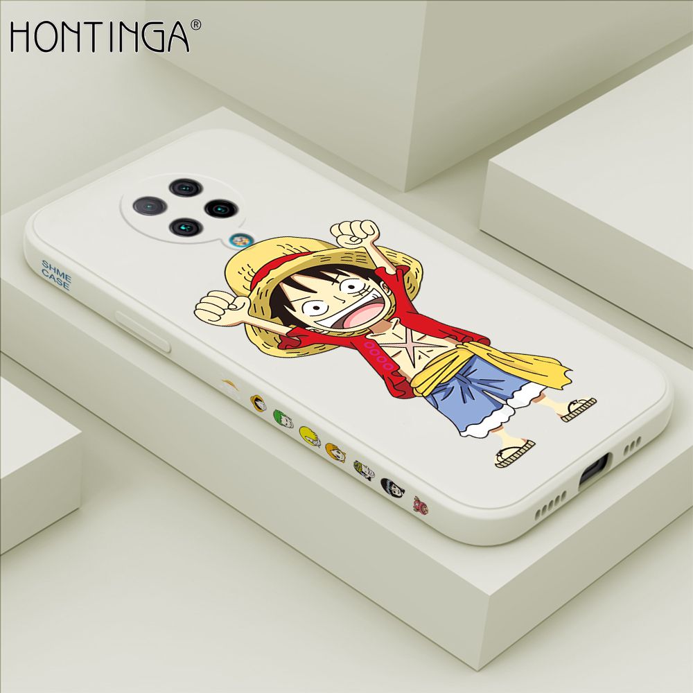 Hontinga for Redmi K30 Pro / K30 Pro Zoom / Xiaomi Poco F2 Pro Case Side Design Anime Cartoon Luffy Back Cover Soft Square Edge Pattern Liquid Silicone Trend Phone Cases
