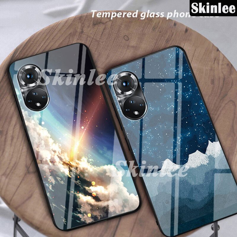 Phone Case Huawei P50 Pro Couple Starry Moon Back Cover Meteor Start for Huawei P50 Pro Glossy Glass Cases