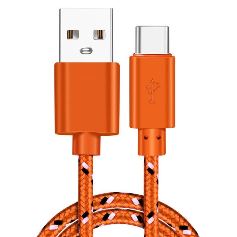 1m 2m 3m Nylon Braided Data USB cable Type C Cable Charger for huawei p9 p10 p20 mate 10 pro lite iphone 11 12 X XS Max 8 7 Plus