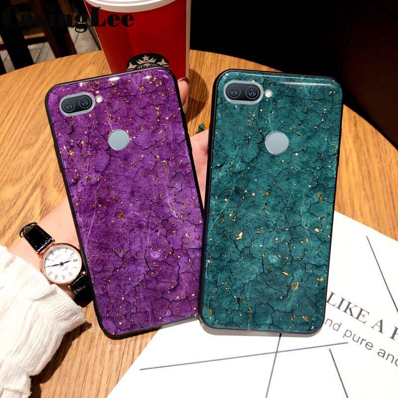 CasingLee For OPPO A12 Case Luxury Emerald marble Fashion Female Lady Rhinestone back cover For OPPO A12 Phone cases For girls and Boys