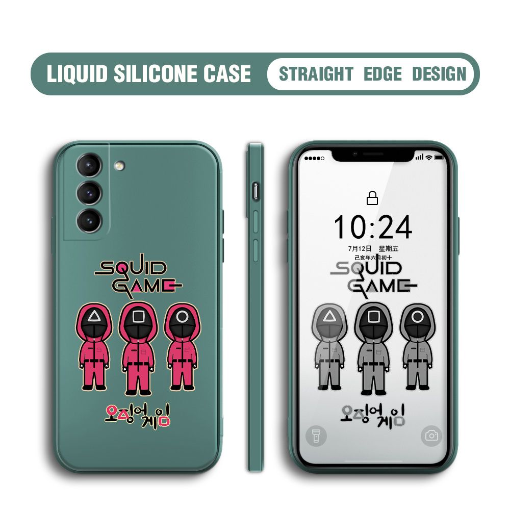 UCUC for Samsung Galaxy S21 5G Case Trend Cartoon Korean Squid Phone Cover Liquid Silicone Case Phone Protective Case