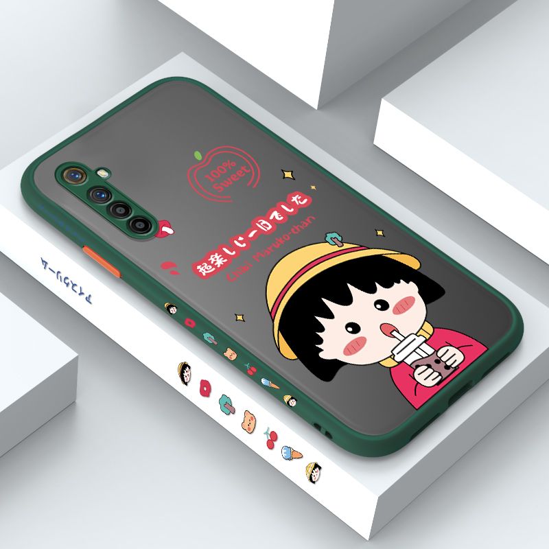 ZeroQiQi for Realme X2 Case Chibi Maruko Side Printing Cover Frosted Ultra Thin Protective Anti Fall Phone Case
