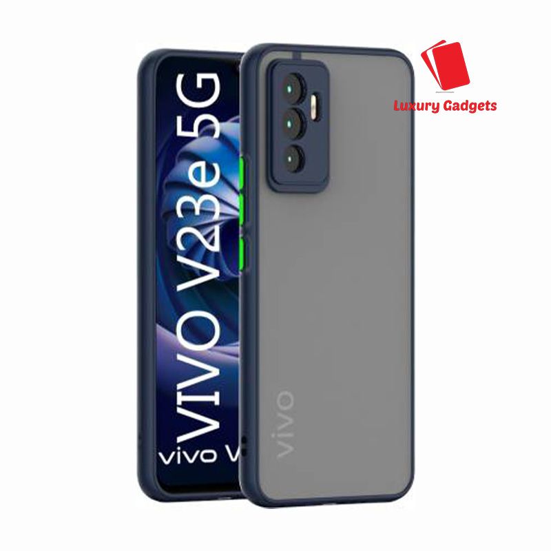 vivo V23e / V23e 5G - Luxury Matte Trendy Stylish Shockproof Camera Bumper Protective Smoky Transparent Back Cover Case