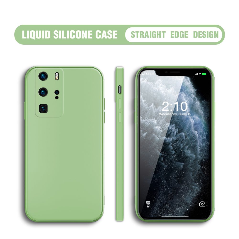 Jizetin for Huawei P40 Pro Case Thin Soft Luxury Square Liquid Silicone Phone Case Candy Cover