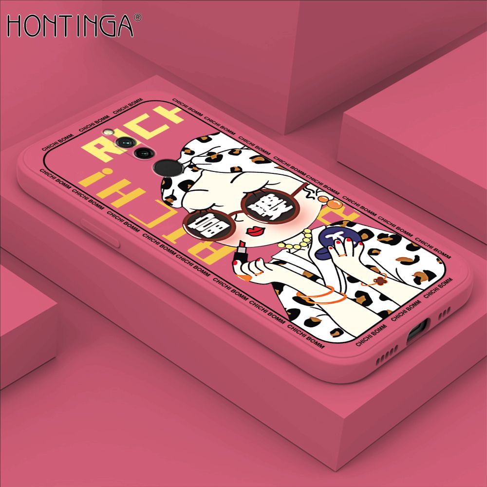 Hontinga for Xiaomi Redmi 8 Case Fashion Sunglasses Rich Girl Phone Case Phone Case Soft Square Edge Silicone Cases Full Lens Cover Shockproof Protection Cover