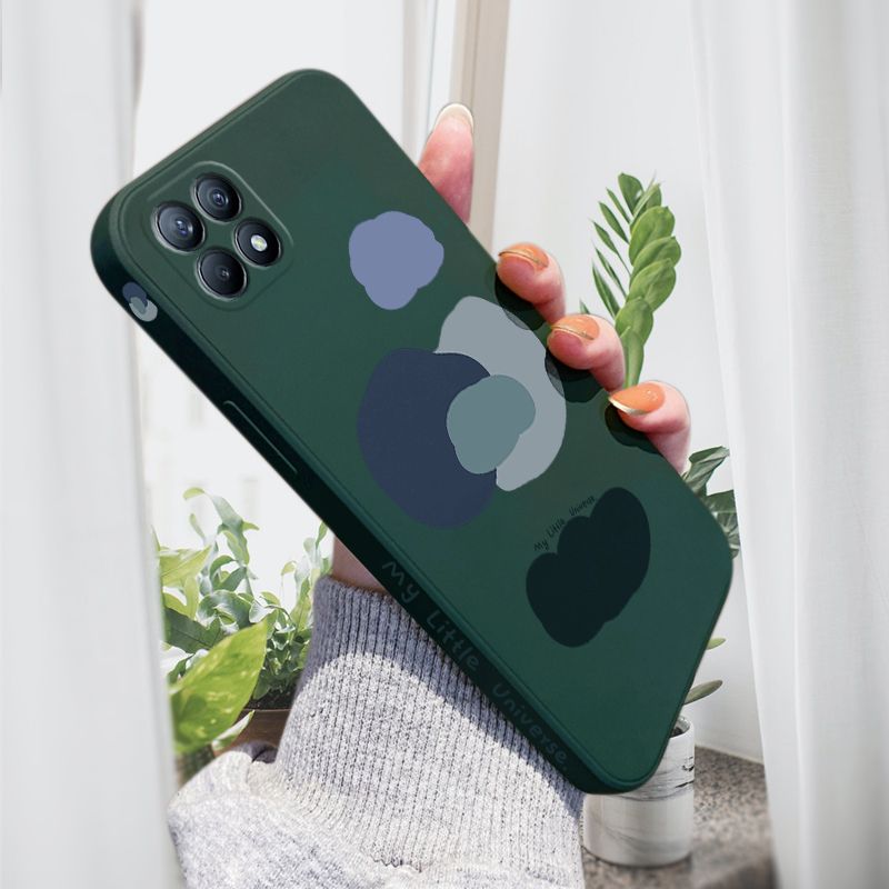 AMORVOR for OPPO Reno 4 SE 5G Back Cover Color Mixture Clouds Side design Soft Case Liquid Silicone Phone Cases