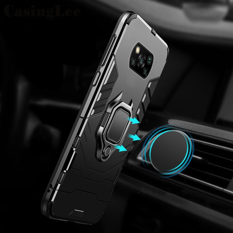 Protect Cover Shockproof Armor Stand Case for Xiaomi Poco X3 with Holder Ring Phone Cases for Xiaomi Poco X3 Car Magnet Phone Case