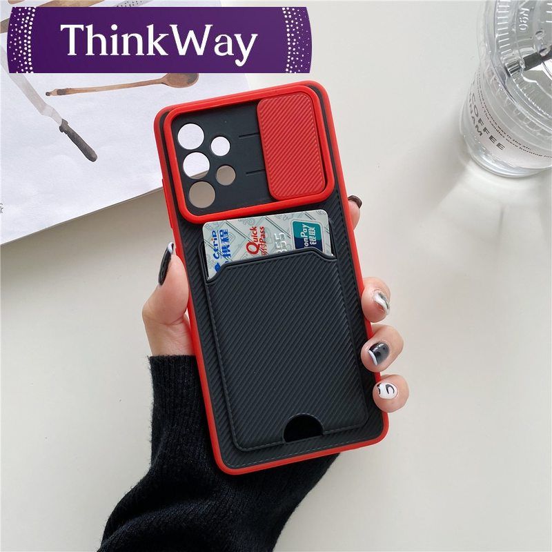 Luxury Card Holder Wallat Case For Samsung A52 A72 A51 A71 A32 A42 A31 A30S A20 A22 A12 A13 A01 Slide Lens Protection Soft Cover