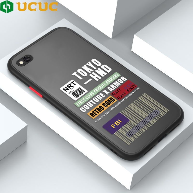 UCUC for Redmi 4A Back Cover FBI Sticker Frosted Transparent Hard Phone Case Thin Shockproof Full Cover Camera Protect Case