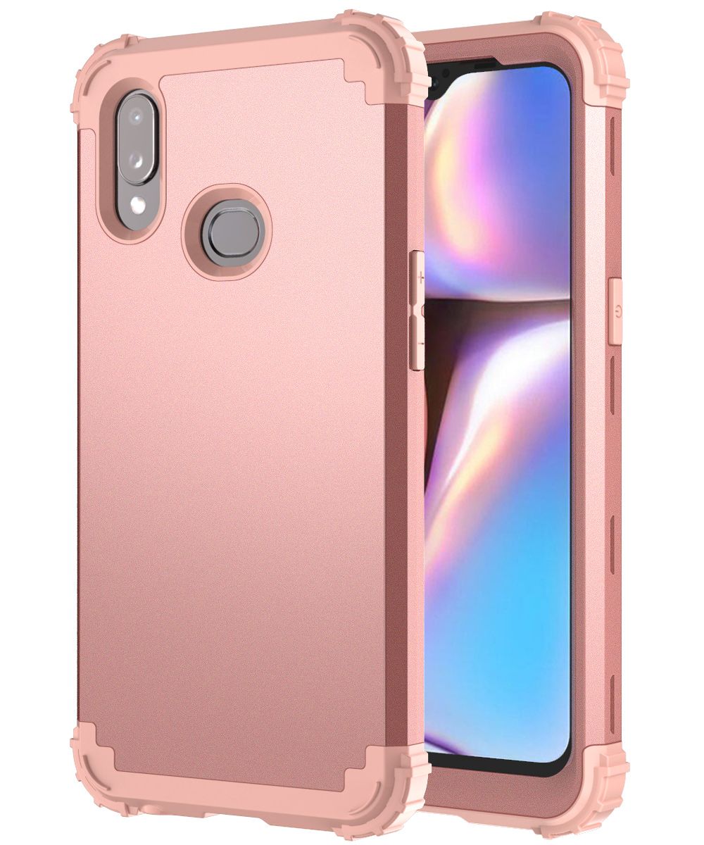 For Samsung Galaxy A10S Hybrid Soft Silicone Hard PC Back Bumper 3 in 1 Rugged Heavy Duty Shockproof Protection Case Cover