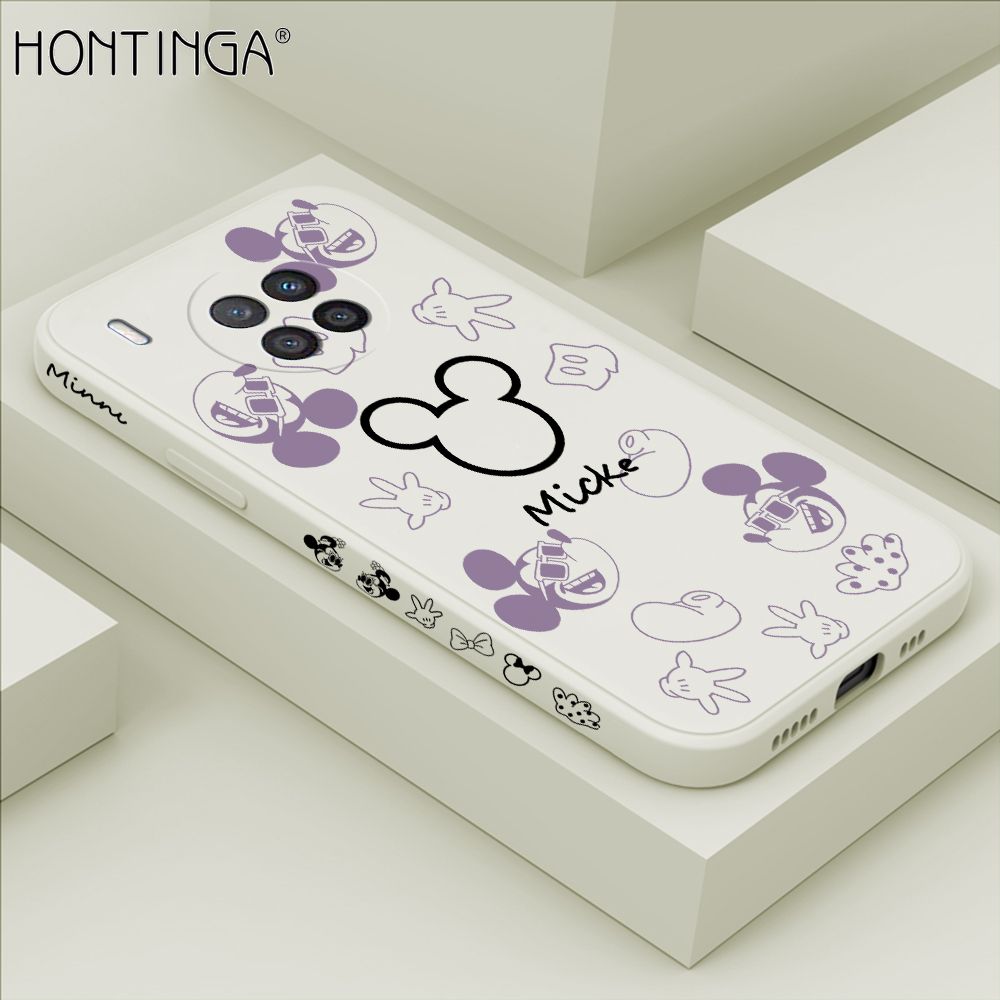Hontinga for Huawei Nova 8I Case Side Design Cute Mouse Avatar Back Cover Soft Square Edge Pattern Liquid Silicone Trend Phone Cases