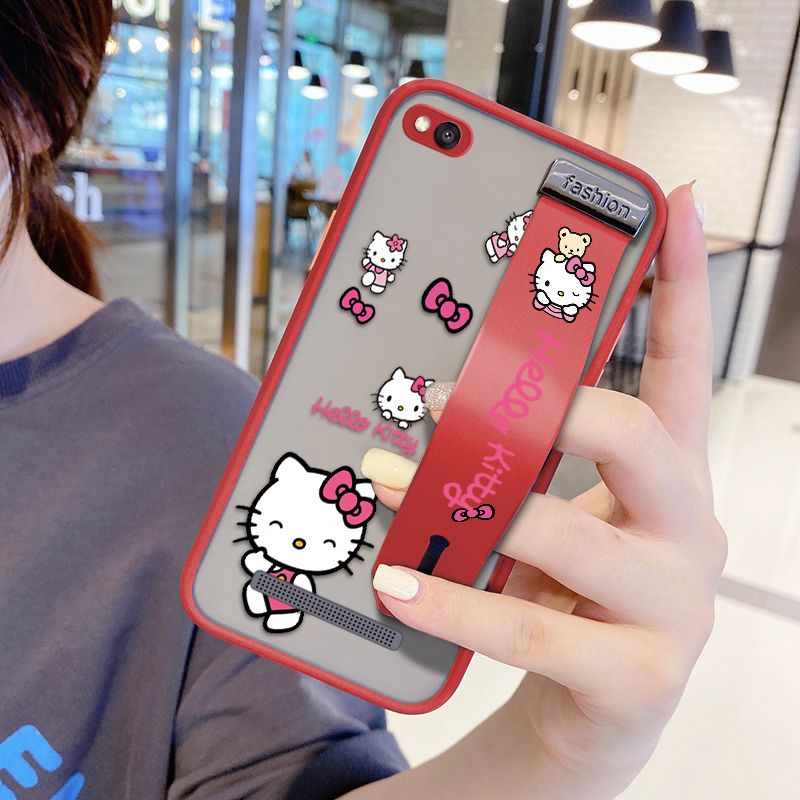 UCUC for Xiaomi Redmi 4A Wrist Strap Case Lovely KT Cat Wristband Printing Cover Shockproof Ultra Thin Phone Case