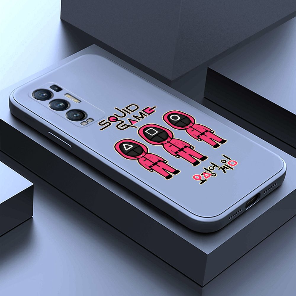 ZeroQiQi for OPPO Reno 5 Pro Plus 5G Case Trend Cartoon Korean Squid Phone Cover Liquid Silicone Case Phone Protective Case